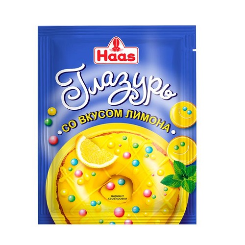 Haas глазурь со вкусом лимона, 75 гр